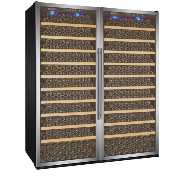 63 Wide Vite II Tru-Vino 554 Bottle Dual Zone Stainless Steel Side-by-Side Wine Refrigerator - BF 2X-YHWR305-1S20-Wine Coolers-The Wine Cooler Club