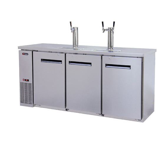 72" Wide Triple Tap Stainless Steel Commercial Kegerator-Kegerators-The Wine Cooler Club