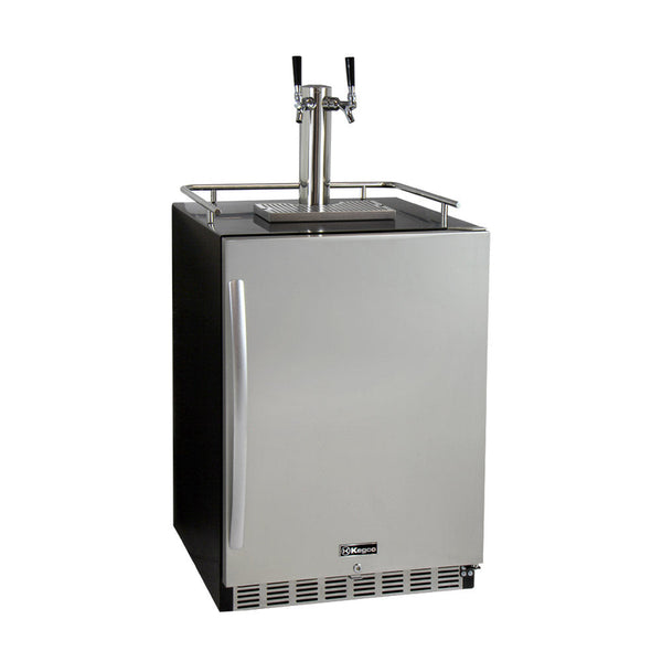 24 Wide Dual Tap Stainless Steel Built-In Right Hinge Kegerator with Kit-Kegerators-The Wine Cooler Club