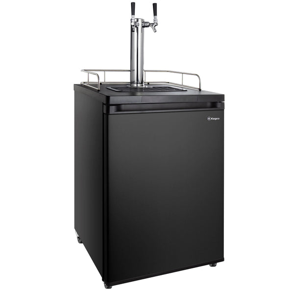 24 Wide Kombucha Dual Tap Black Kegerator-Kegerators-The Wine Cooler Club