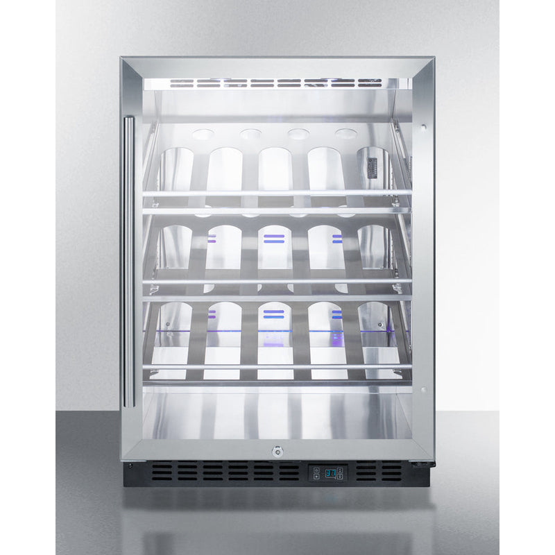 Summit 24" Wide Single Zone Built-In Commercial Wine Cellar SCR610BLCHCSS-Wine Cellars-The Wine Cooler Club