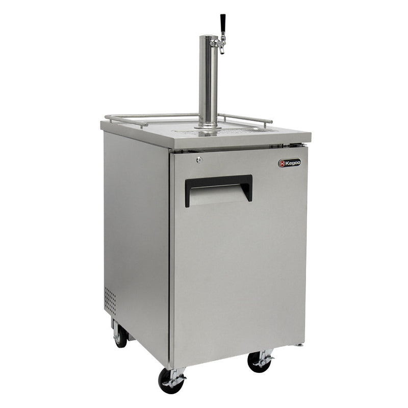 Kegco 24" Wide Homebrew Single Tap All Stainless Steel Commercial Kegerator with Keg HBK1XS-1K-Kegerators-The Wine Cooler Club