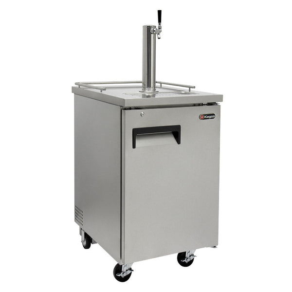 Kegco 24 Wide Homebrew Single Tap All Stainless Steel Commercial Kegerator with Keg HBK1XS-1K-Kegerators-The Wine Cooler Club