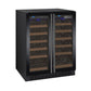 24" Wide FlexCount II Tru-Vino 36 Bottle Dual Zone Black Wine Refrigerator - AO VSWR36-2BF20-Wine Coolers-The Wine Cooler Club