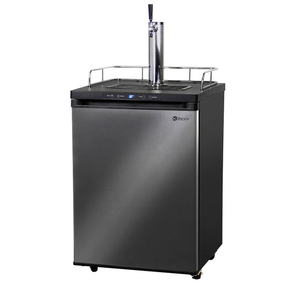 24 Wide Single Tap Black Stainless Steel Digital Kegerator-Kegerators-The Wine Cooler Club