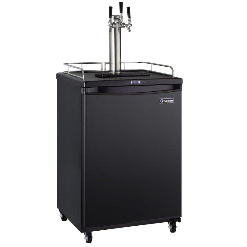 24" Wide Homebrew Triple Tap Black Commercial/Residential Kegerator-Kegerators-The Wine Cooler Club