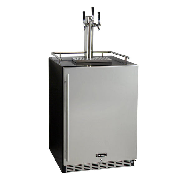 24 Wide Cold Brew Coffee Triple Tap Stainless Steel Commercial Built-In Right Hinge Kegerator-Kegerators-The Wine Cooler Club