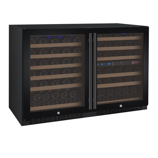 47" Wide FlexCount II Tru-Vino 112 Bottle Three Zone Black Side-by-Side Wine Refrigerator - BF 3Z-VSWR5656-B20-Wine Coolers-The Wine Cooler Club