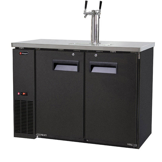 49" Wide Dual Tap Black Commercial Kegerator-Kegerators-The Wine Cooler Club