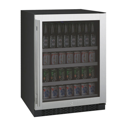 24" Wide FlexCount II Tru-Vino Stainless Steel Left and Right Hinge Beverage Center - AO VSBC24-SL20, AO VSBC24-SR20-Wine Coolers-The Wine Cooler Club