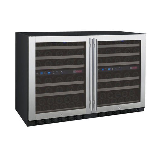 47" Wide FlexCount II Tru-Vino 112 Bottle Four Zone Stainless Steel Side-by-Side Wine Refrigerator - BF 2X-VSWR56-2S20-Wine Coolers-The Wine Cooler Club