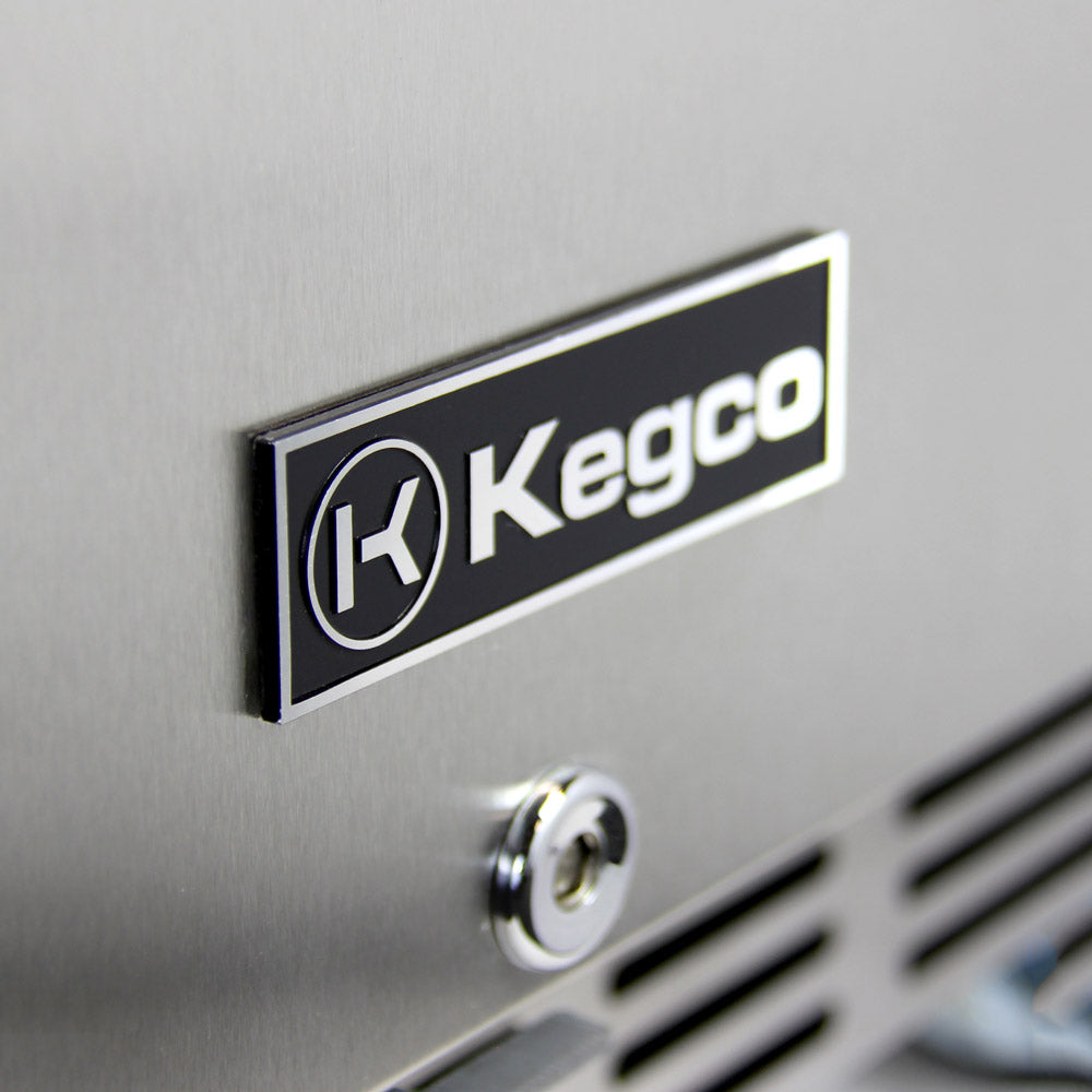 24" Wide Kombucha Dual Tap Black Commercial Built-In Right Hinge Kegerator-Kegerators-The Wine Cooler Club