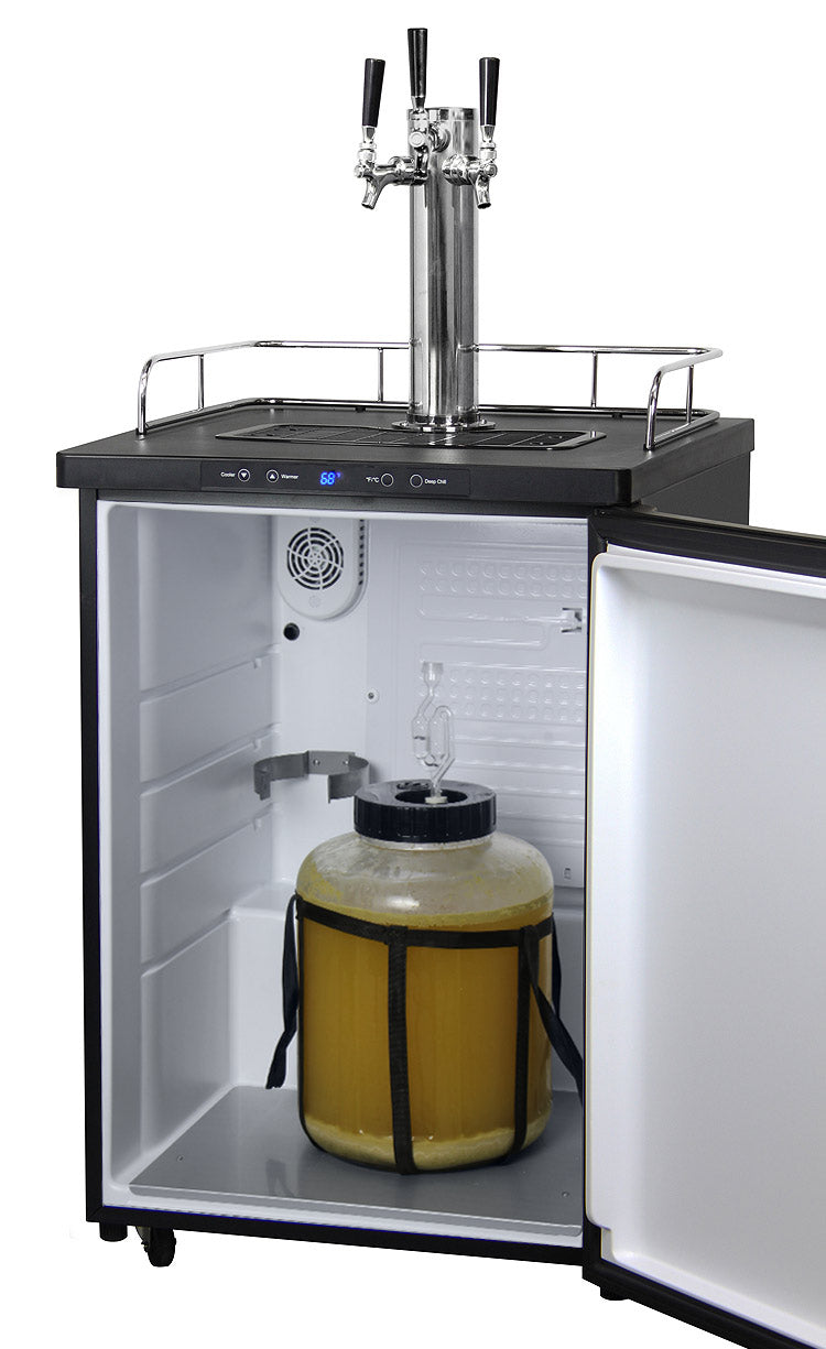 24" Wide Homebrew Triple Tap Stainless Steel Digital Kegerator-Kegerators-The Wine Cooler Club