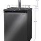 24" Wide Kombucha Single Tap Black Stainless Steel Kegerator-Kegerators-The Wine Cooler Club