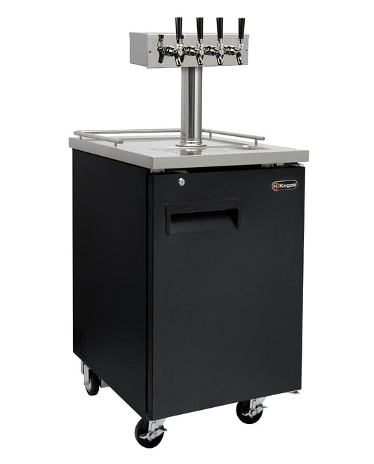 24" Wide Homebrew Four Tap Black Commercial Kegerator-Kegerators-The Wine Cooler Club