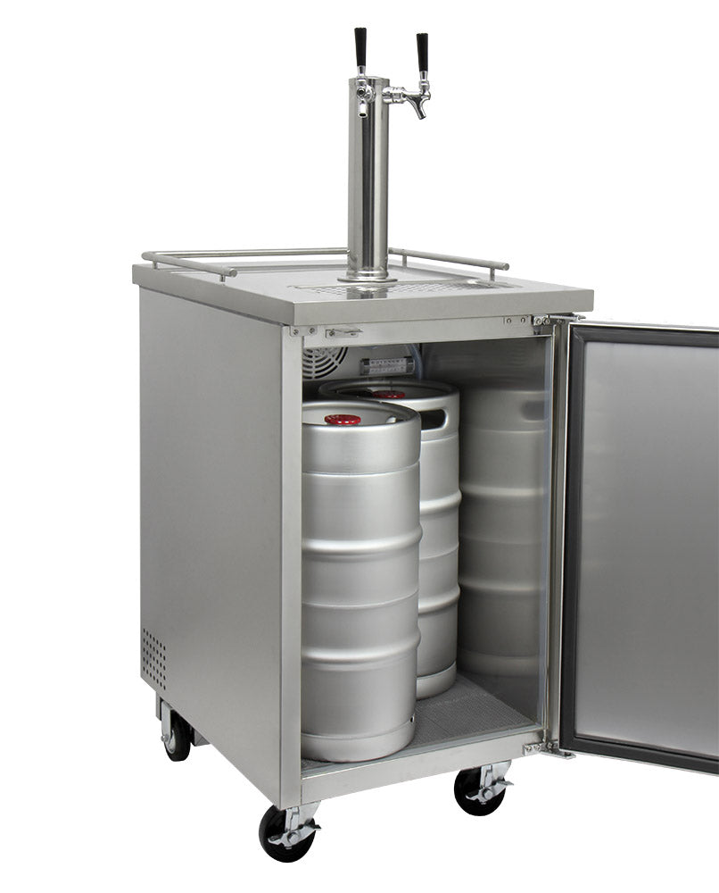 24" Wide Cold Brew Coffee Dual Tap All Stainless Steel Commercial Kegerator-Kegerators-The Wine Cooler Club