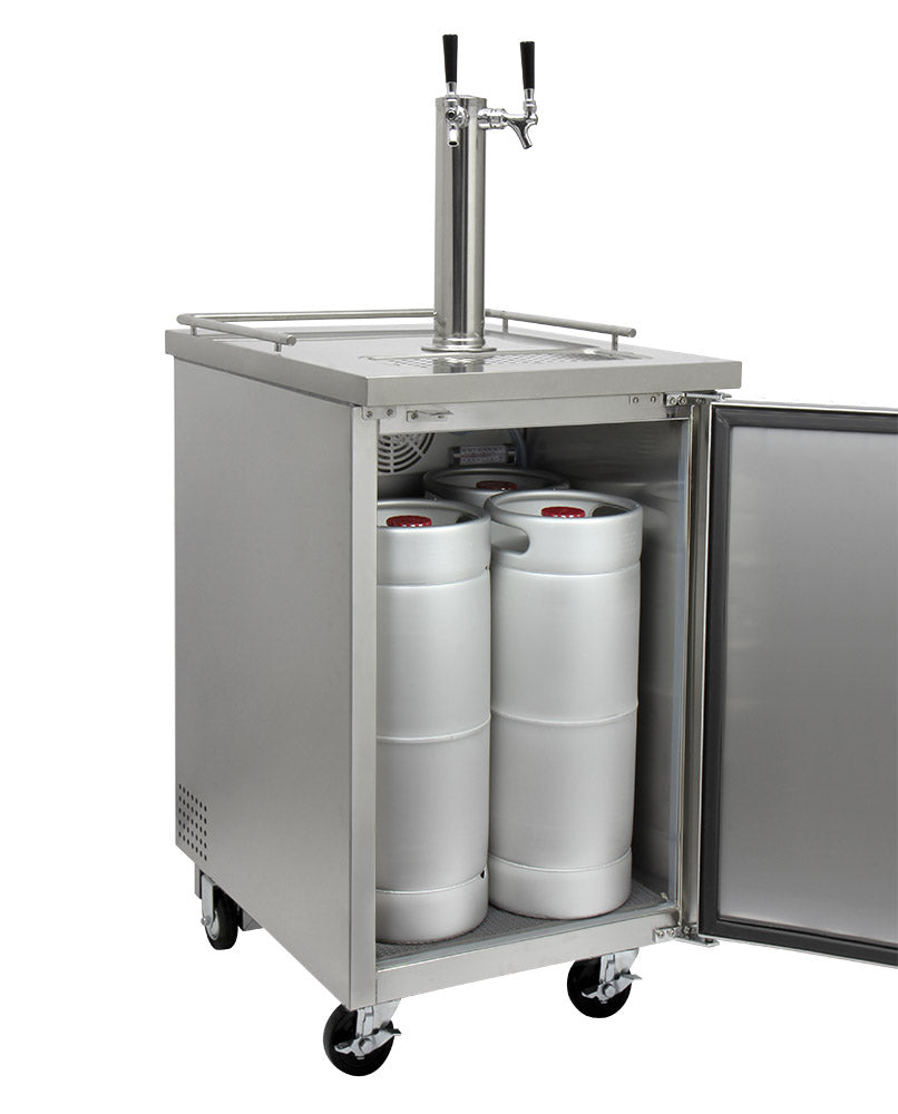 24" Wide Dual Tap All Stainless Steel Commercial Kegerator-Kegerators-The Wine Cooler Club