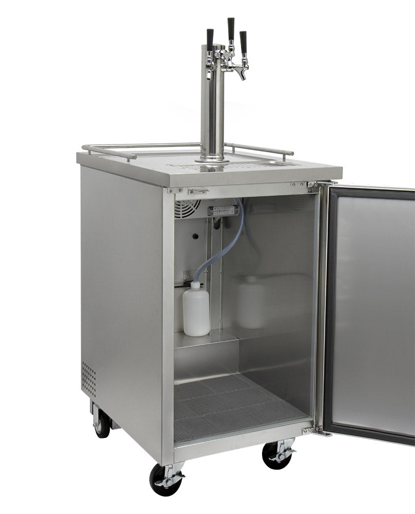 Kegco 24" Wide Homebrew Triple Tap All Stainless Steel Kegerator with Kegs HBK1XS-3K-Kegerators-The Wine Cooler Club