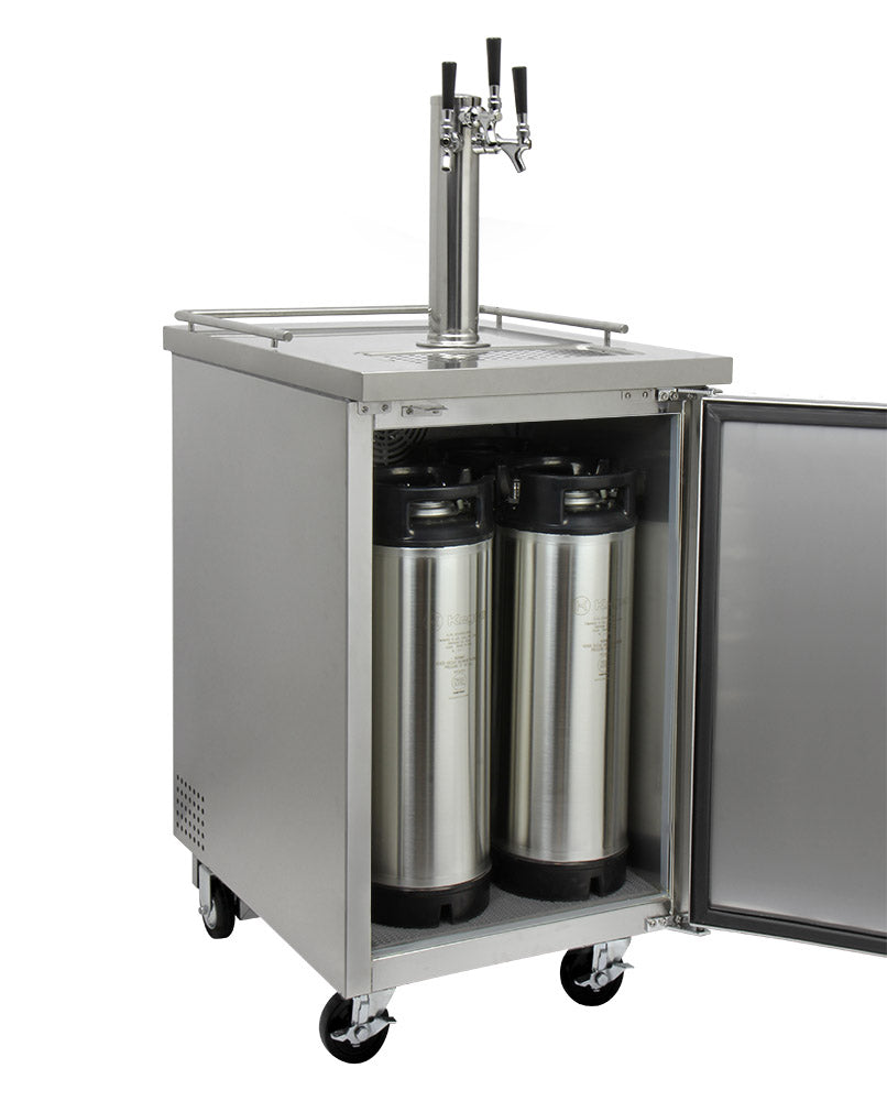 24" Wide Kombucha Triple Tap All Stainless Steel Commercial Kegerator-Kegerators-The Wine Cooler Club