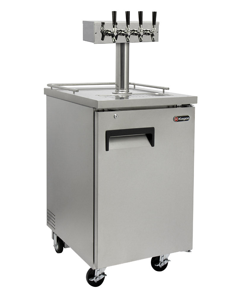 24" Wide Kombucha Four Tap All Stainless Steel Commercial Kegerator-Kegerators-The Wine Cooler Club