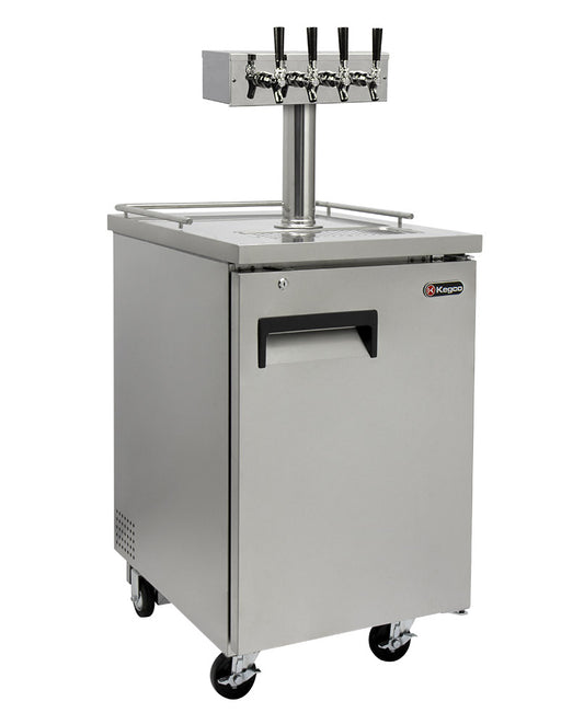 24" Wide Homebrew Four Tap All Stainless Steel Commercial Kegerator-Kegerators-The Wine Cooler Club