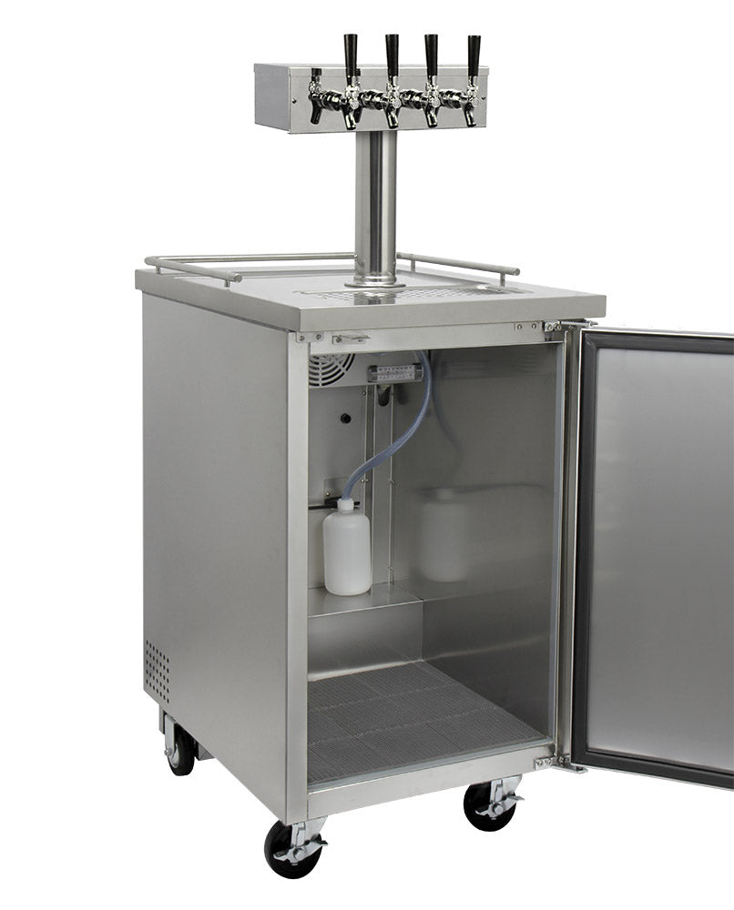 24" Wide Kombucha Four Tap All Stainless Steel Commercial Kegerator-Kegerators-The Wine Cooler Club