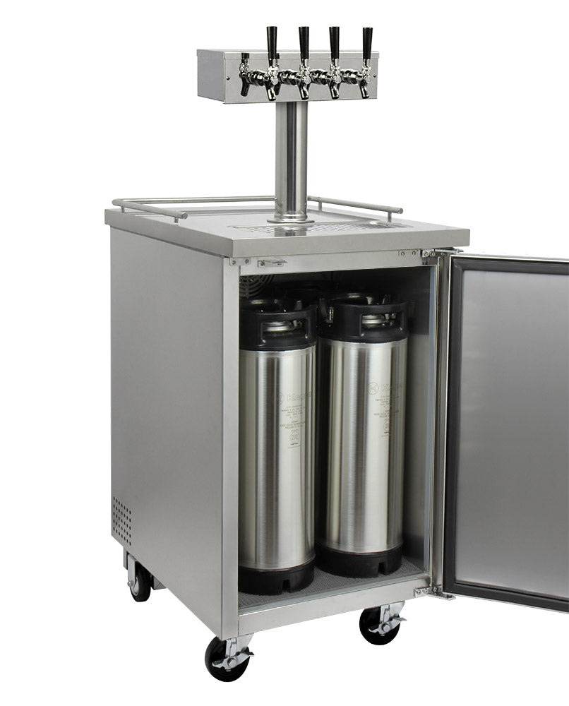 24" Wide Kombucha Four Tap All Stainless Steel Commercial Kegerator-Kegerators-The Wine Cooler Club