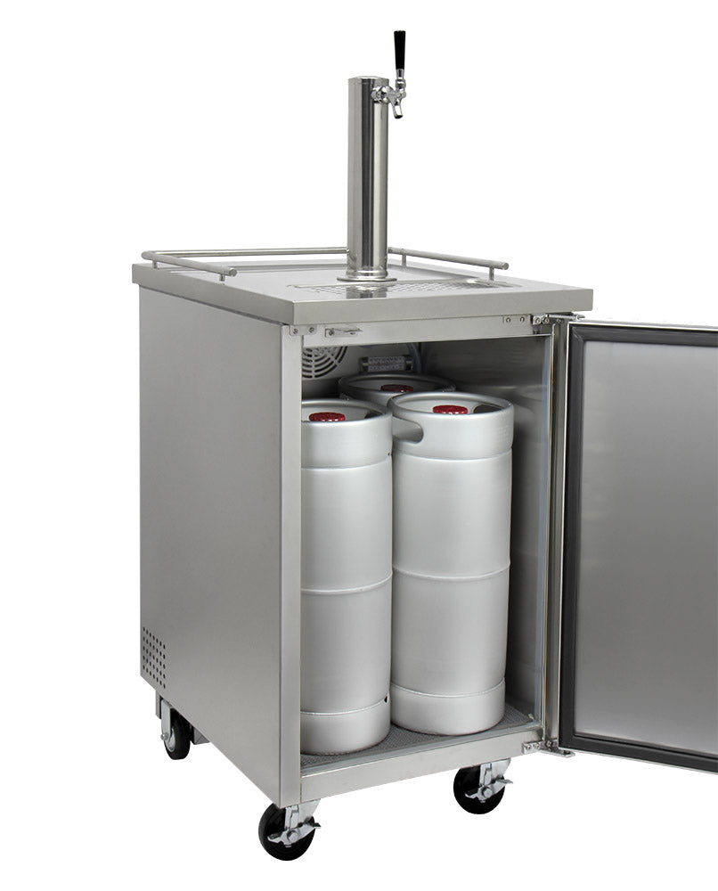24" Wide Single Tap All Stainless Steel Commercial Kegerator-Kegerators-The Wine Cooler Club