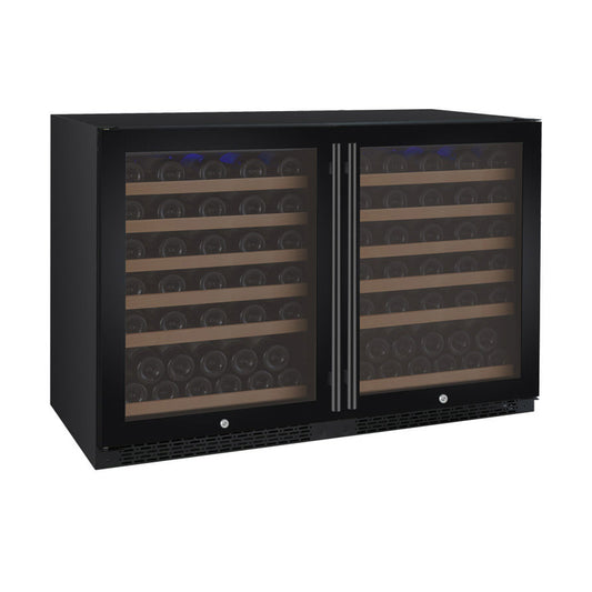 47" Wide FlexCount II Tru-Vino 112 Bottle Dual Zone Black Side-by-Side Wine Refrigerator - BF 2X-VSWR56-1B20-Wine Coolers-The Wine Cooler Club