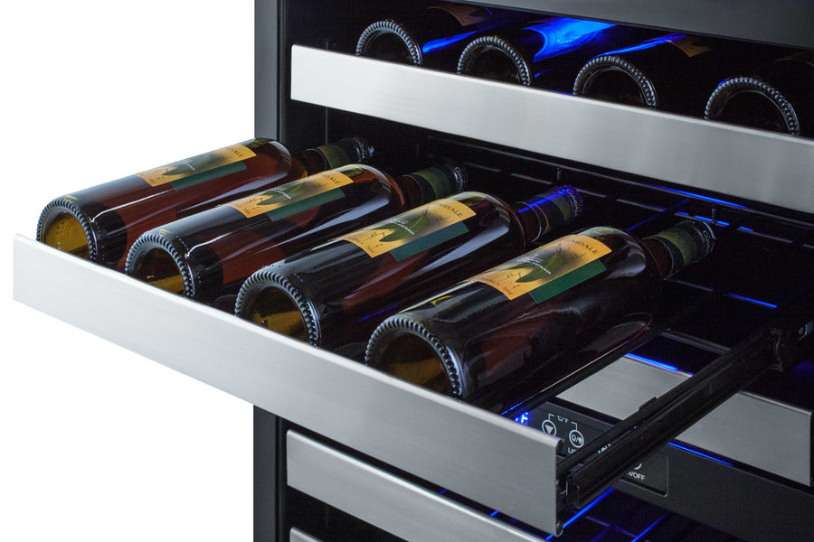 Summit 24" Wide Combination Dual-Zone Wine Cellar and 2-Drawer All-Freezer SWCDAF24-Wine Cellars-The Wine Cooler Club
