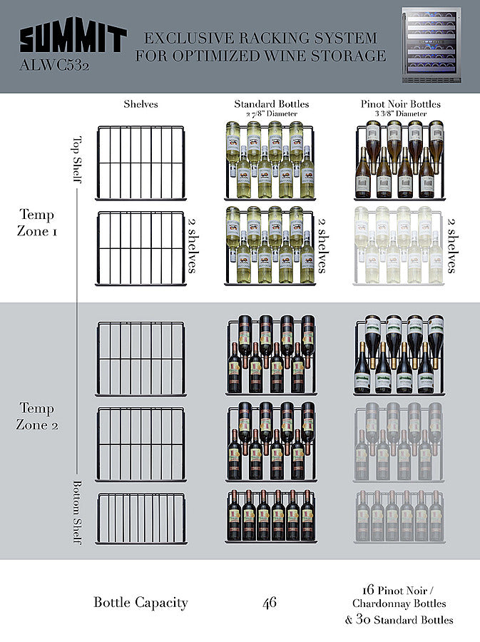 Summit 24" Wide Built-In Wine Cellar, ADA Compliant ALWC532-Wine Cellars-The Wine Cooler Club