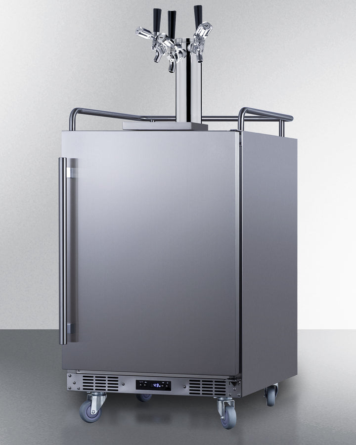 Summit 24" Wide Built-In Outdoor Commercial Beer Kegerator BC74OSCOMTRIPLE-Kegerators-The Wine Cooler Club