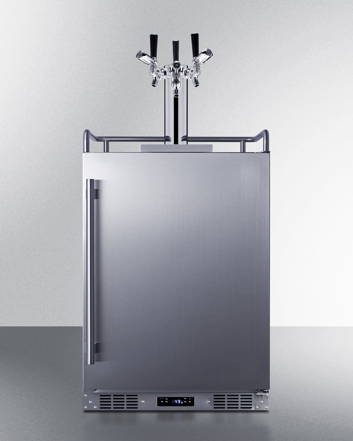 Summit 24" Wide Built-In Outdoor Commercial Beer Kegerator BC74OSCOMTRIPLE-Kegerators-The Wine Cooler Club