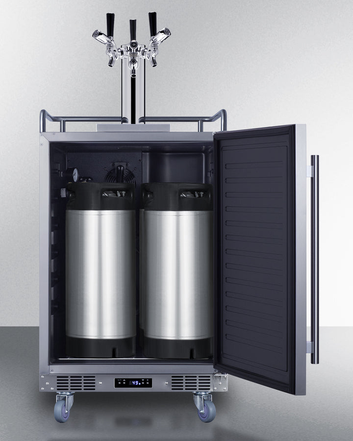 Summit 24" Wide Built-In Outdoor Commercial Beer Kegerator BC74OSCOMTRIPLE-Kegerators-The Wine Cooler Club