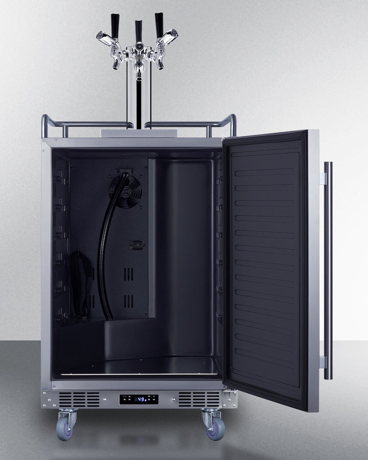 Summit 24" Wide Built-In Outdoor Commercial Beer Kegerator BC74OSCOMTRIPLE-Kegerators-The Wine Cooler Club