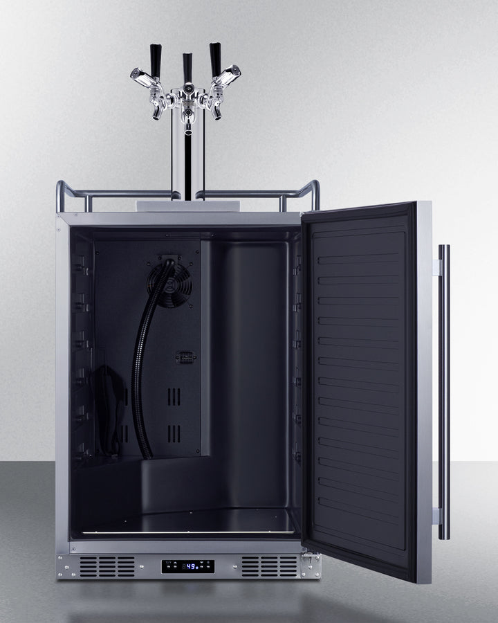 Summit 24" Wide Built-In Outdoor Commercial Beer Kegerator BC74OSCOMTRIPLE-Kegerators-The Wine Cooler Club