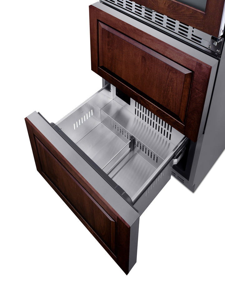 Summit 24" Wide Combination Dual-Zone Wine Cellar and 2-Drawer All-Refrigerator (Panels Not Included) SWCDAR24PNR-Wine Cellars-The Wine Cooler Club