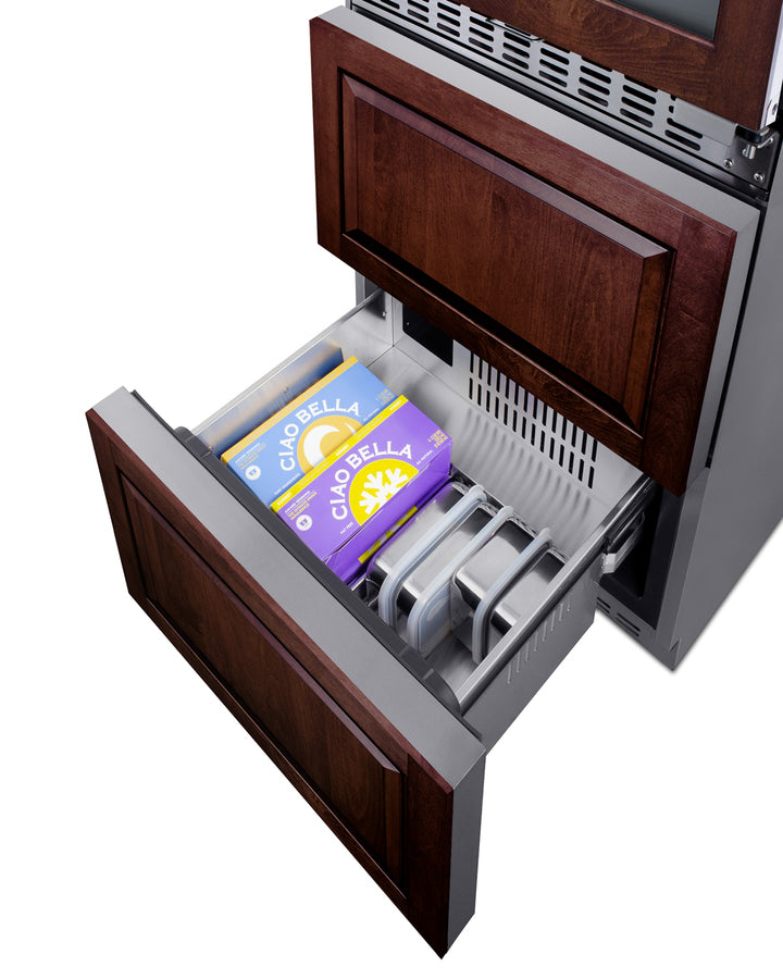 Summit 24" Wide Combination Dual-Zone Wine Cellar and 2-Drawer All-Freezer (Panels Not Included) SWCDAF24PNR-Wine Cellars-The Wine Cooler Club