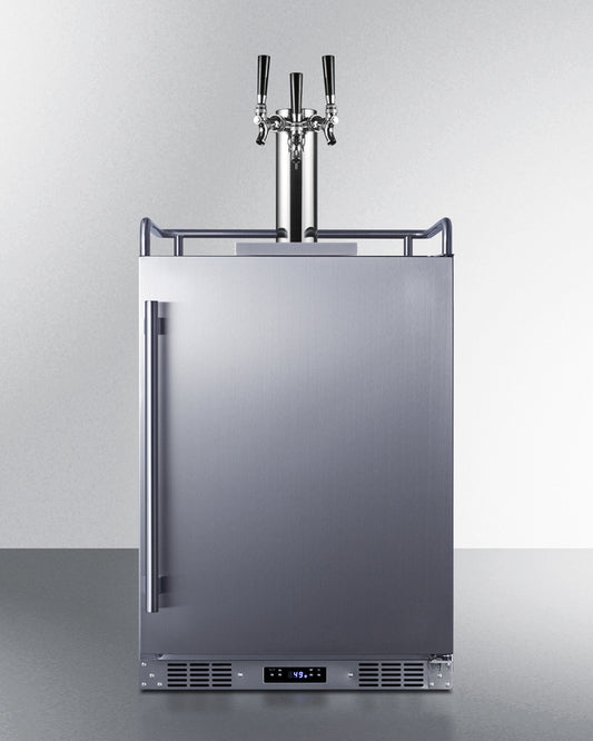 Summit 24" Wide Built-In Outdoor Beer Kegerator SBC683OSTRIPLE-Kegerators-The Wine Cooler Club
