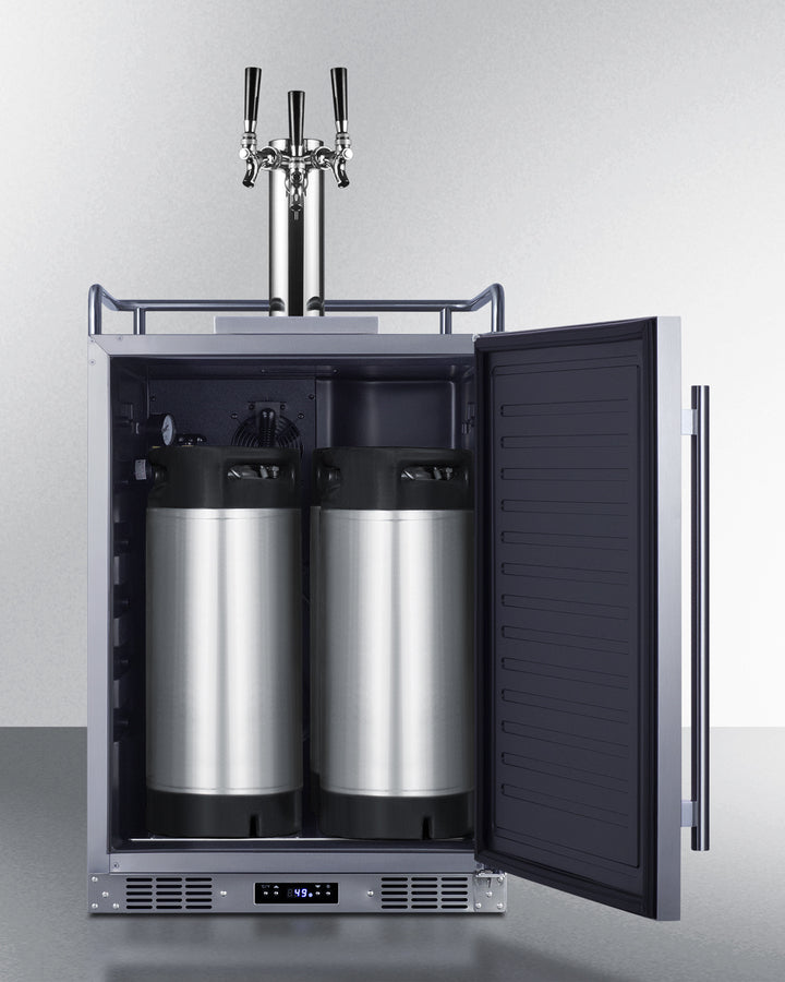 Summit 24" Wide Built-In Outdoor Beer Kegerator SBC683OSTRIPLE-Kegerators-The Wine Cooler Club