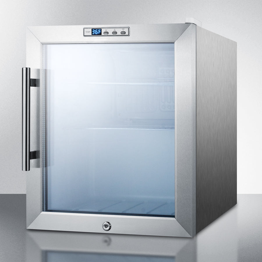 Summit Compact Beverage Center SCR215LCSS-Beverage Centers-The Wine Cooler Club