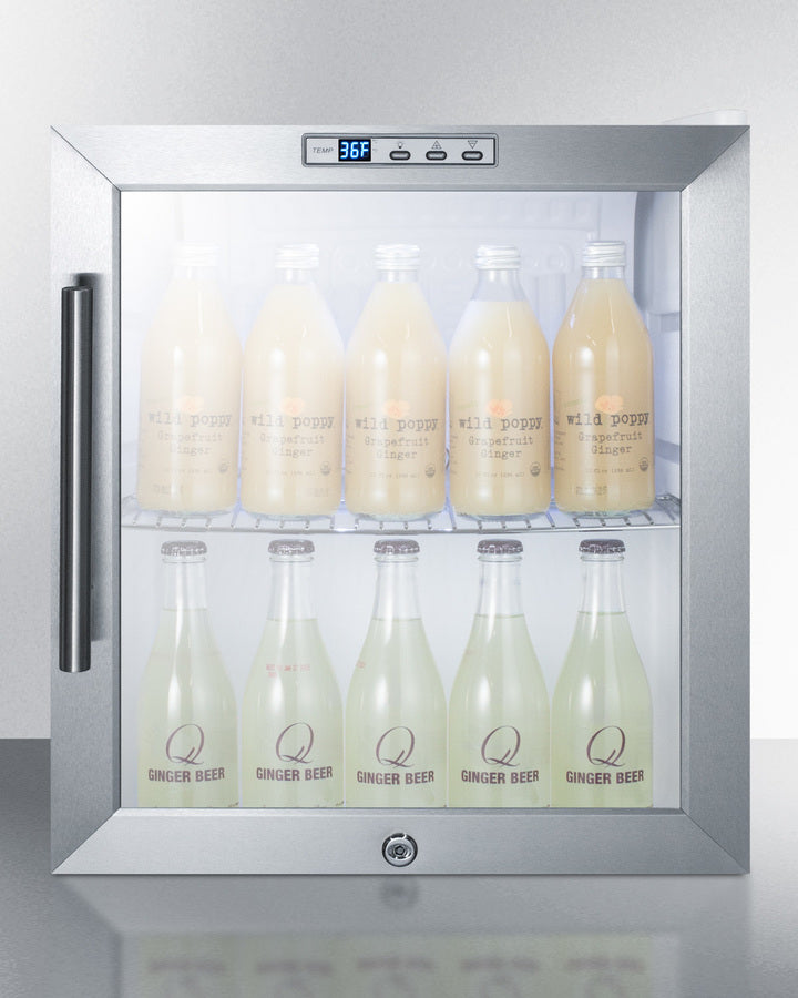 Summit Compact Beverage Center SCR215LCSS-Beverage Centers-The Wine Cooler Club