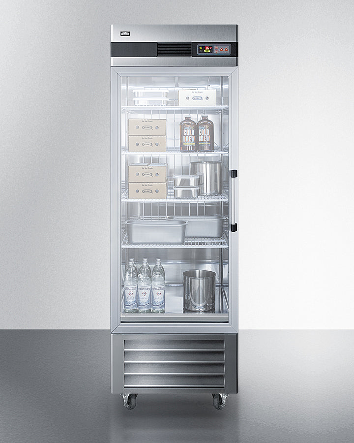 Summit 23 Cu.Ft. Reach-In Refrigerator SCR23SSGLH-Beverage Centers-The Wine Cooler Club