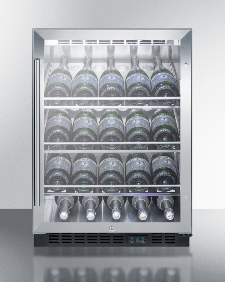 Summit 24" Wide Single Zone Built-In Commercial Wine Cellar SCR610BLCHCSS-Wine Cellars-The Wine Cooler Club