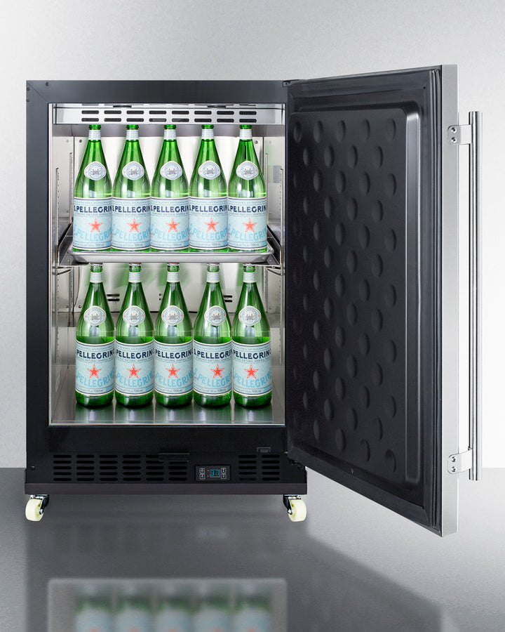 Summit 24" Wide Built-In Mini Reach-In Beverage Center with Dolly SCR610BLSDRI-Beverage Centers-The Wine Cooler Club