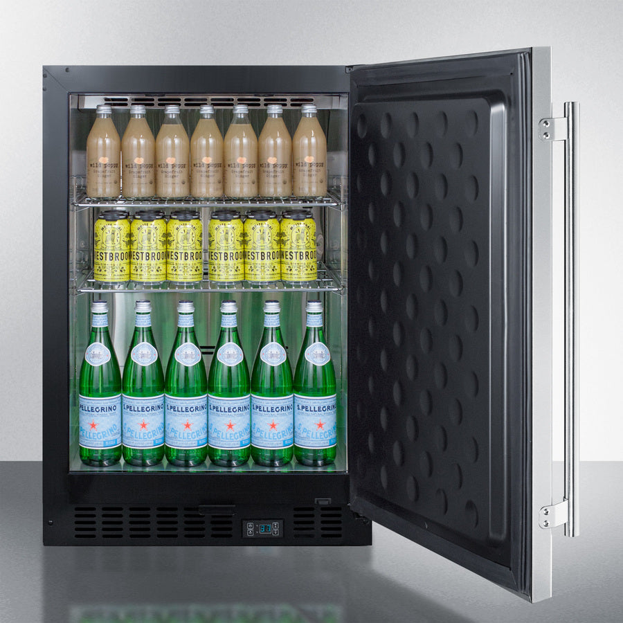 Summit 24" Wide Built-In Beverage Center SCR610BLSDCSS-Beverage Centers-The Wine Cooler Club