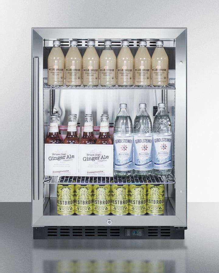 Summit 24" Wide Built-In Beverage Center SCR610BLCSS-Beverage Centers-The Wine Cooler Club