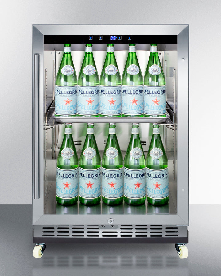 Summit 24" Wide Outdoor Mini Reach-In Beverage Center with Dolly SCR611GLOSRI-Beverage Centers-The Wine Cooler Club