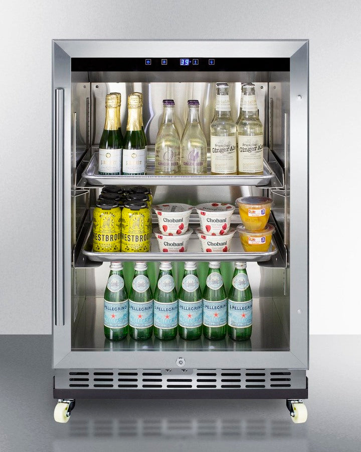 Summit 24" Wide Outdoor Mini Reach-In Beverage Center with Dolly SCR611GLOSRI-Beverage Centers-The Wine Cooler Club