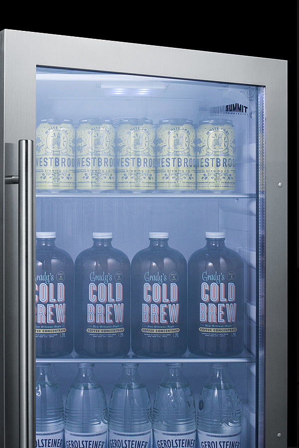 Summit Shallow Depth Indoor/Outdoor Beverage Cooler SPR489OSCSS-Beverage Centers-The Wine Cooler Club